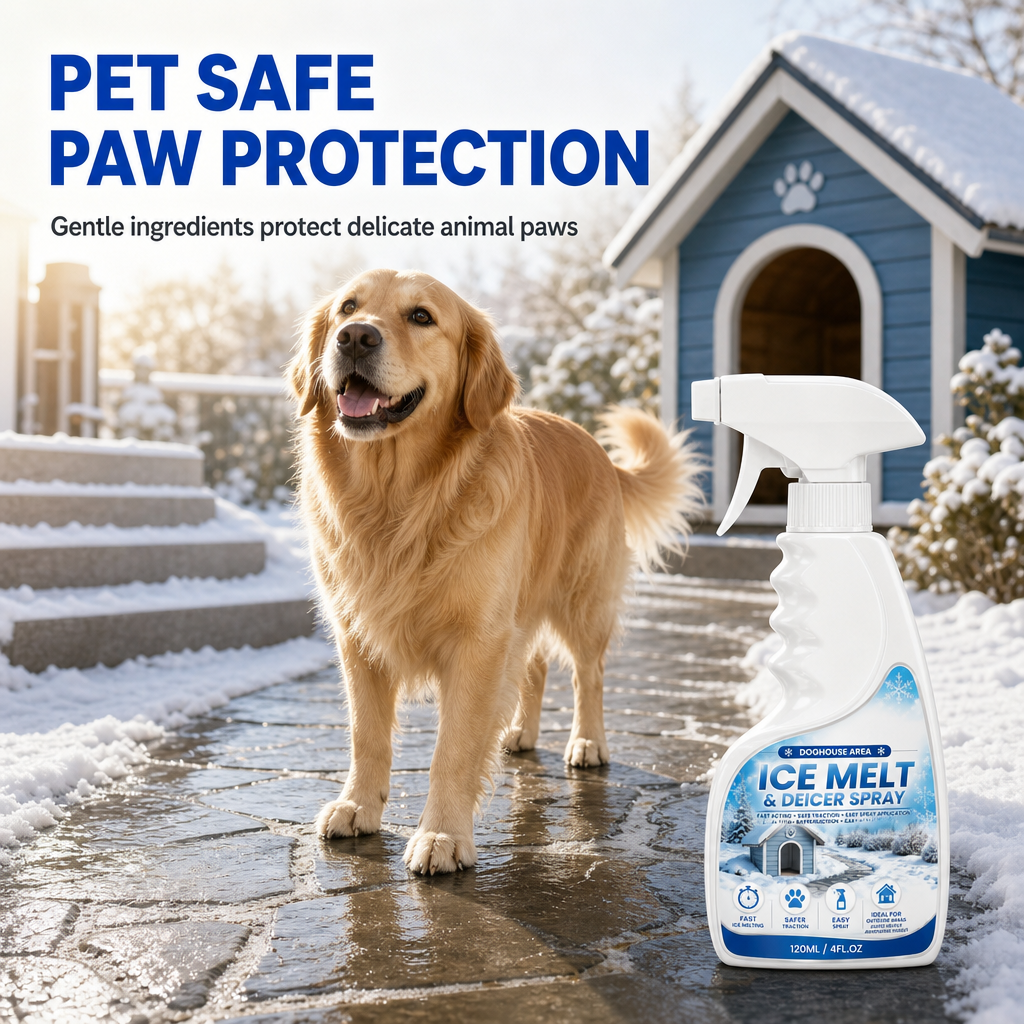 Dog beside a cleared outdoor kennel walkway