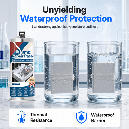 Waterproof ceramic repair paste for moisture-prone areas