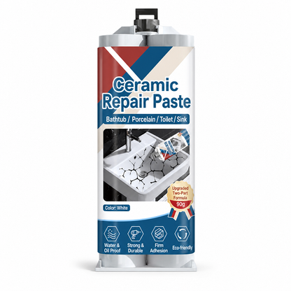 White two-part ceramic repair paste product