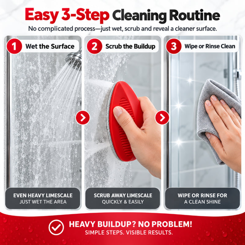 Three-step bathroom cleaning routine