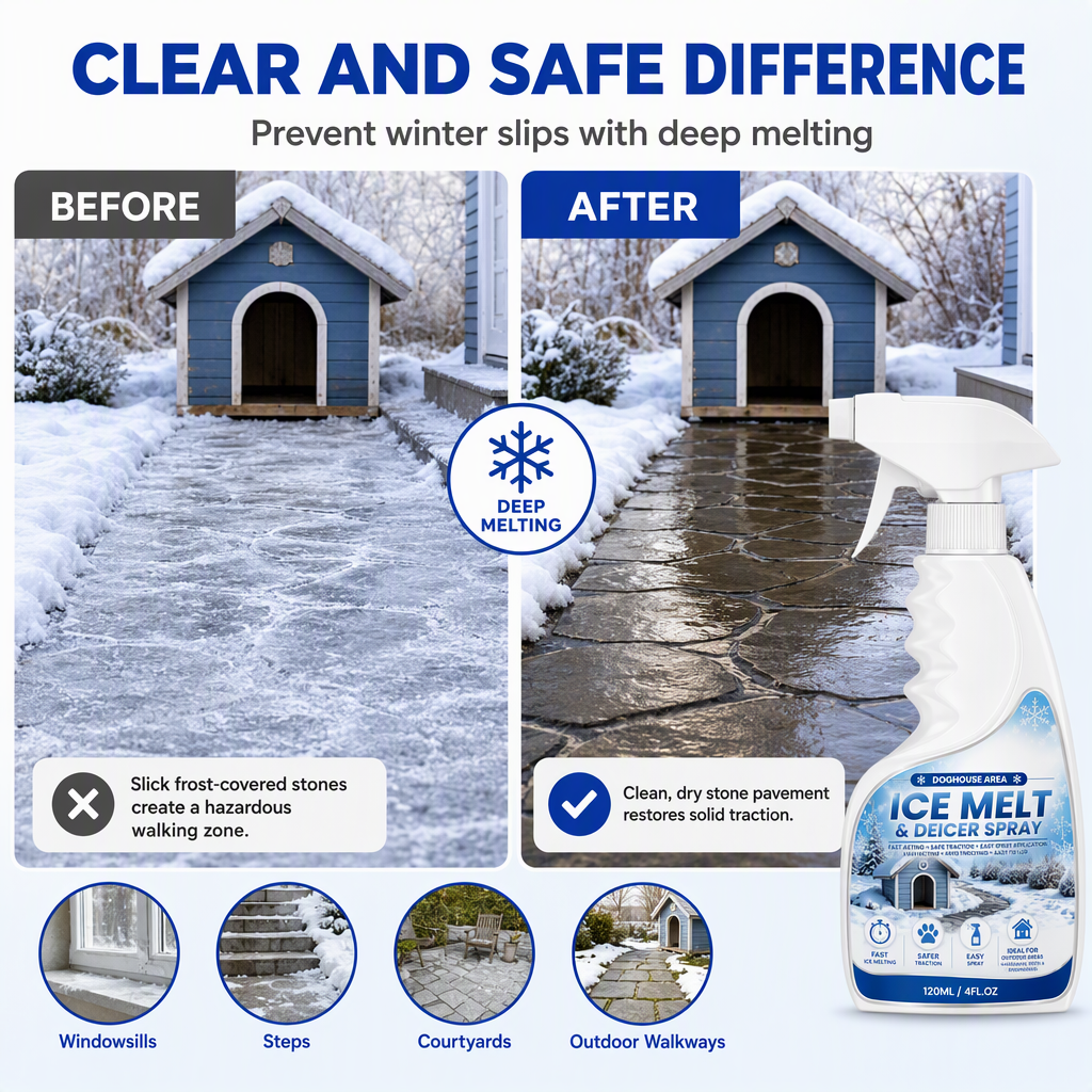 Before and after view of an outdoor kennel walkway