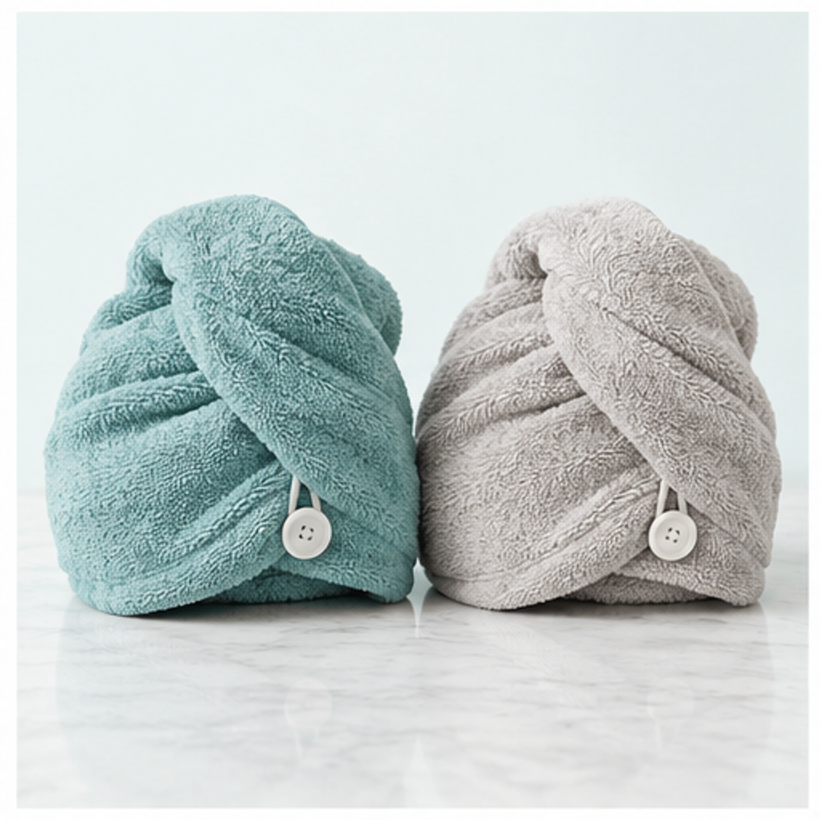 Microfiber Hair Towel Wrap Pair